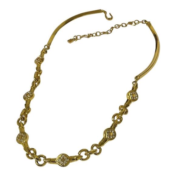 Givenchy Rhinestone x Metal Gold Necklace and Earrings - Picture 14 of 14